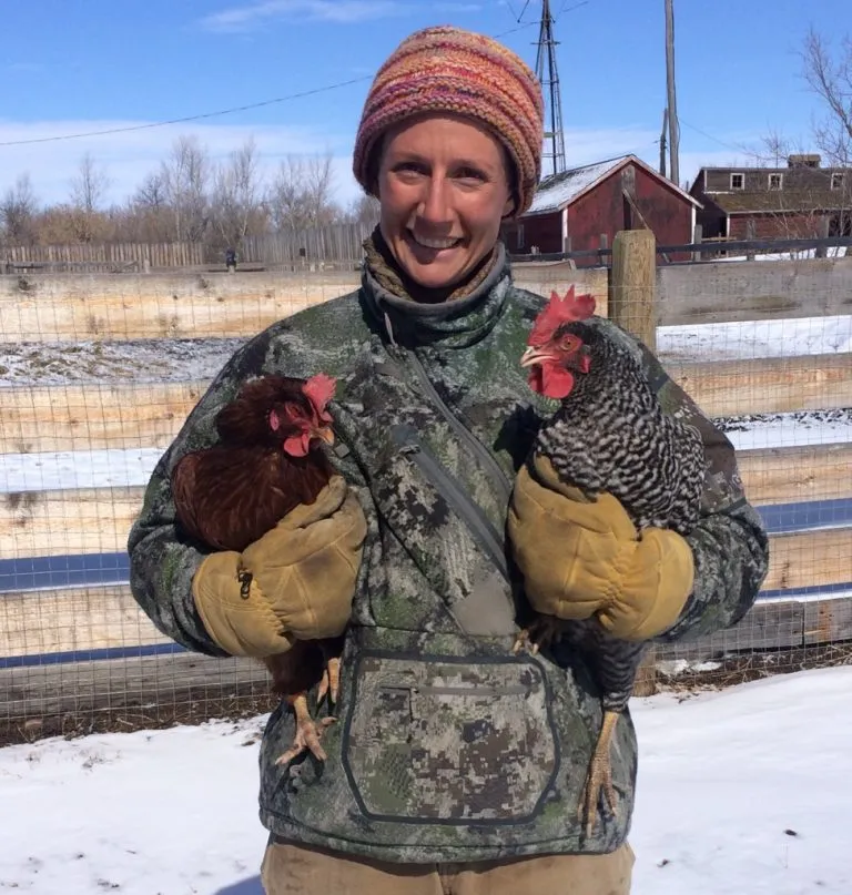 Jocelyn w/ Chickens